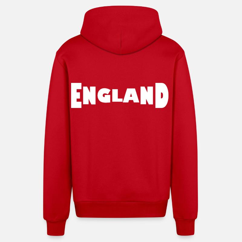 Angleterre - Veste à capuche bio décontractée fabriquée en UE - rouge