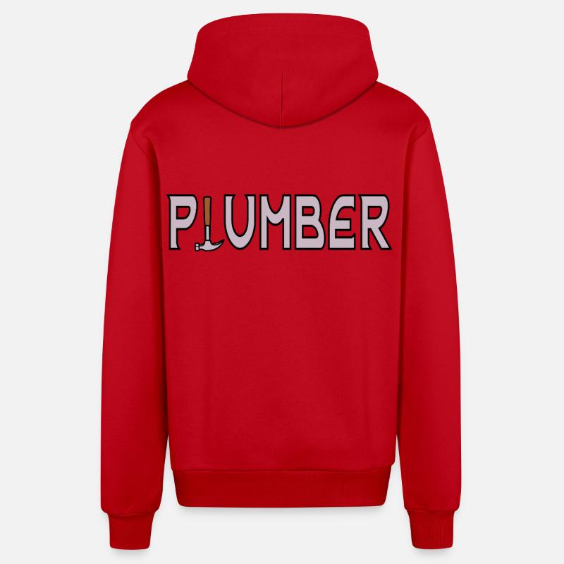 Papa plombier - Veste à capuche bio décontractée fabriquée en UE - rouge