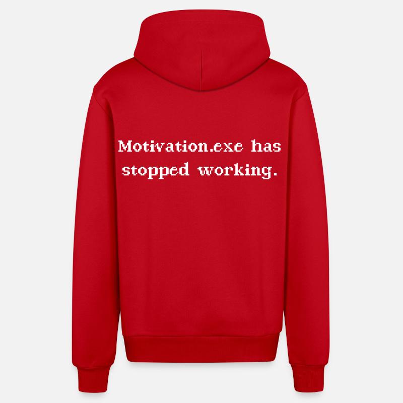 Motivation.exe a cessé de fonctionner - Veste à capuche bio décontractée fabriquée en UE - rouge