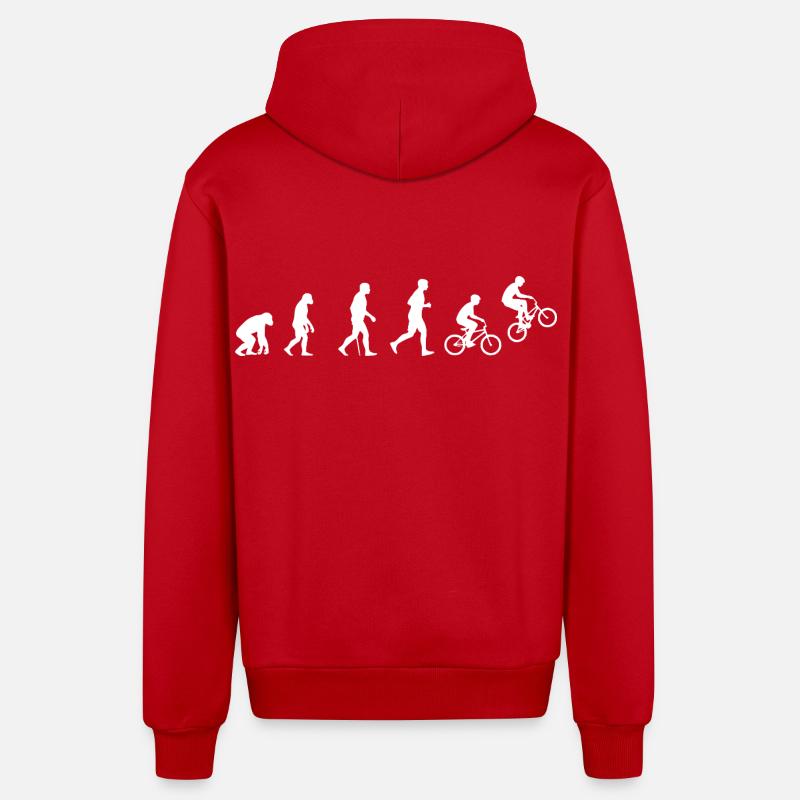 Évolution du BMX Action Cycling - Veste à capuche bio décontractée fabriquée en UE - rouge