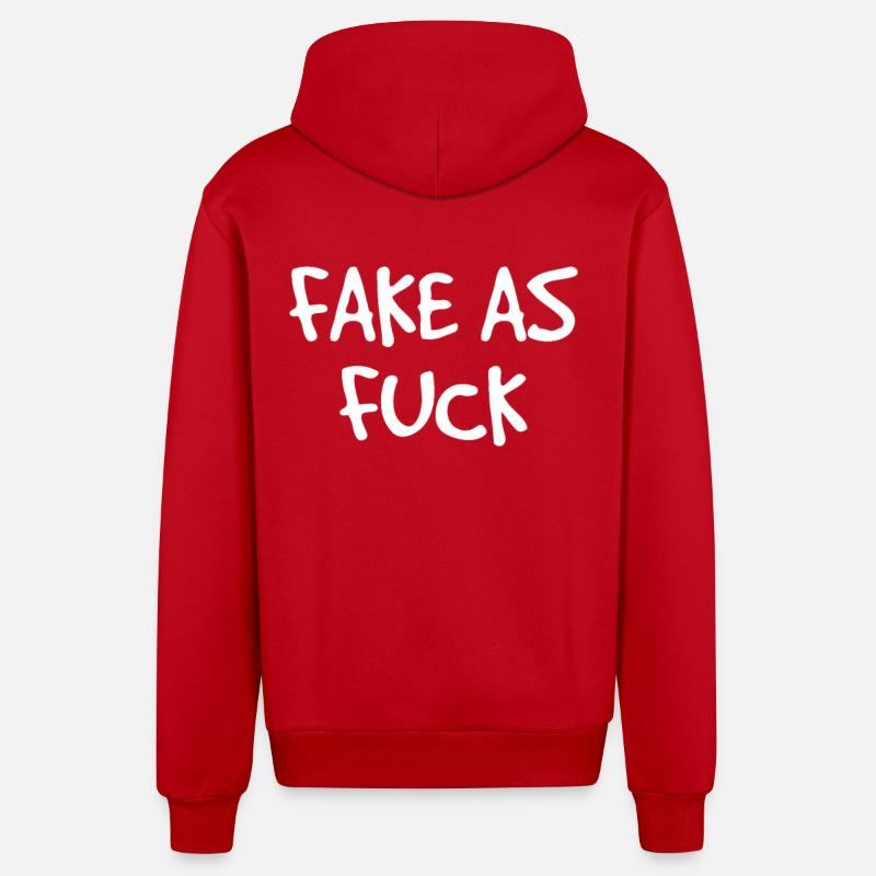 faux comme de la merde - Veste à capuche bio décontractée fabriquée en UE - rouge