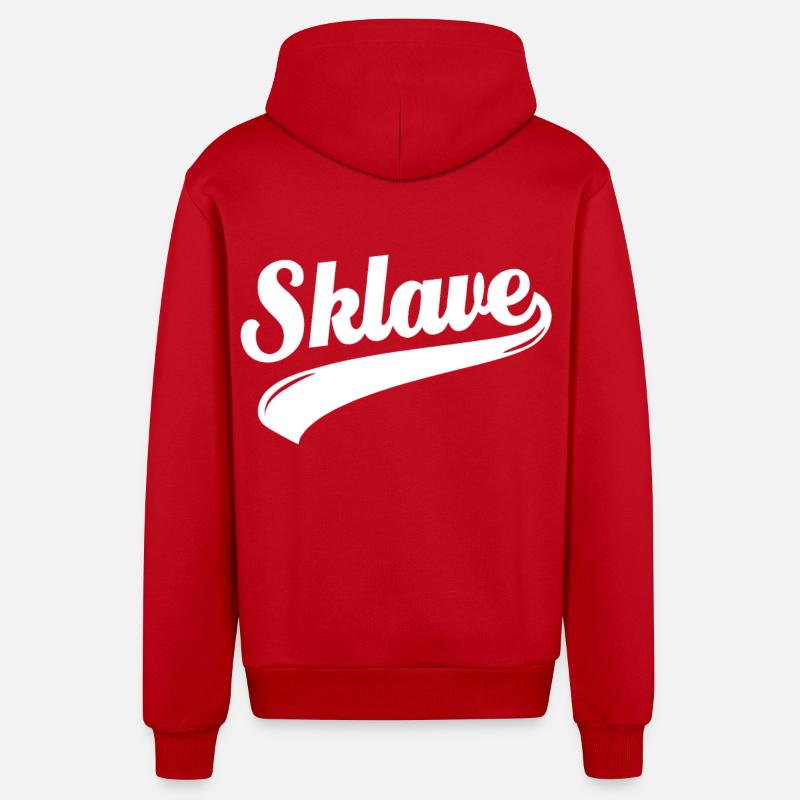 Work Slavery - Slave - Organic Relaxed Hooded Jacket Made in EU - red
