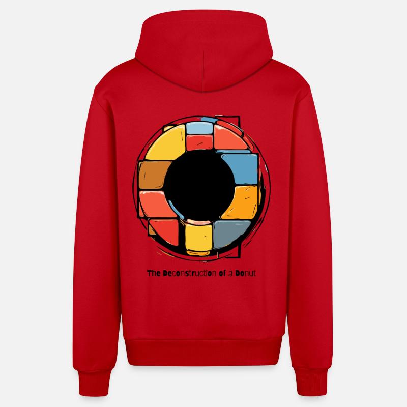 Die Dekonstruktion eines Donuts - Organic Relaxed Kapuzenjacke Made in EU - Rot