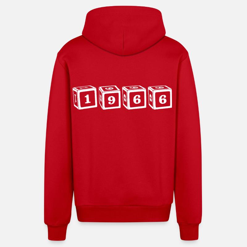 Cube 1966 - Veste à capuche bio décontractée fabriquée en UE - rouge