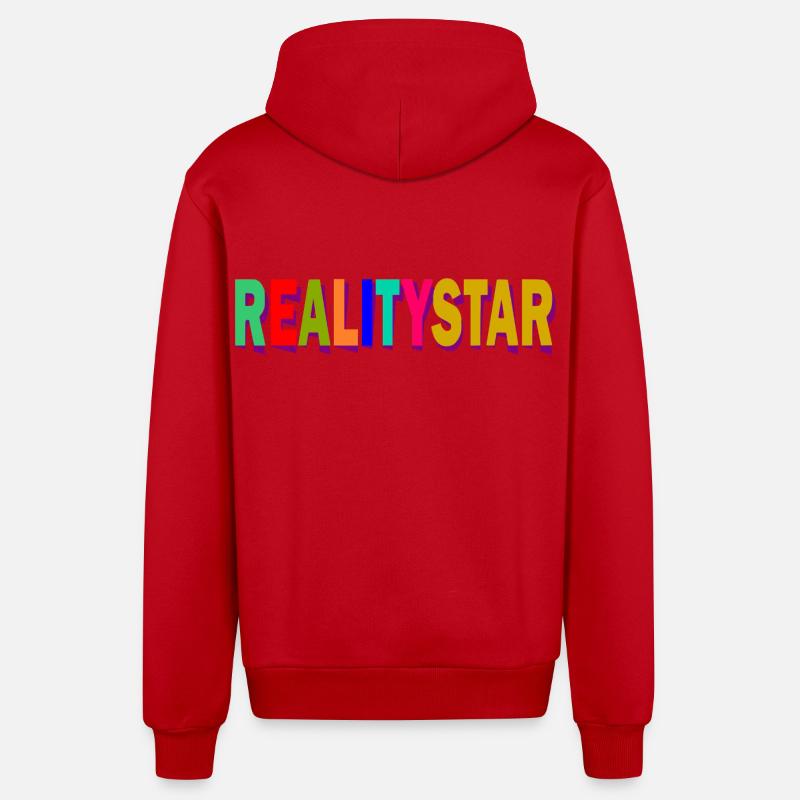 RealityStar Farbexplosion - Organic Relaxed Kapuzenjacke Made in EU - Rot