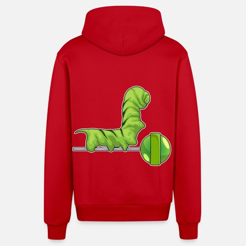 Sucette chenille - Veste à capuche bio décontractée fabriquée en UE - rouge