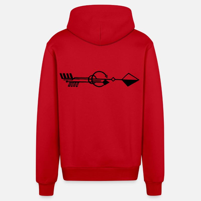 Flèche noire étrange - Veste à capuche bio décontractée fabriquée en UE - rouge