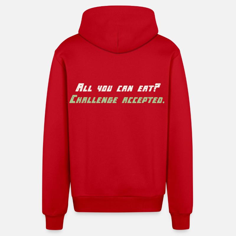 Challange Accepté - Veste à capuche bio décontractée fabriquée en UE - rouge