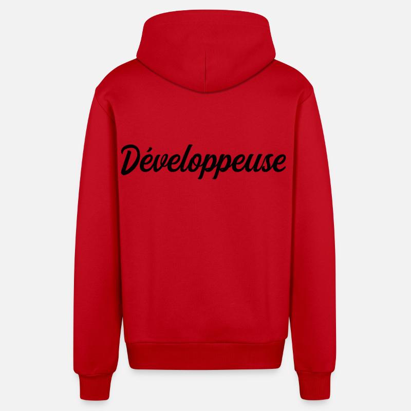 Développeuse Web Code Logiciel Application Tech - Veste à capuche bio décontractée fabriquée en UE - rouge