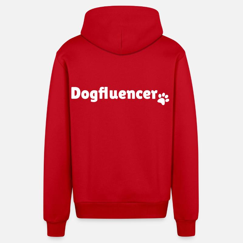 Dogfluencer - Veste à capuche bio décontractée fabriquée en UE - rouge