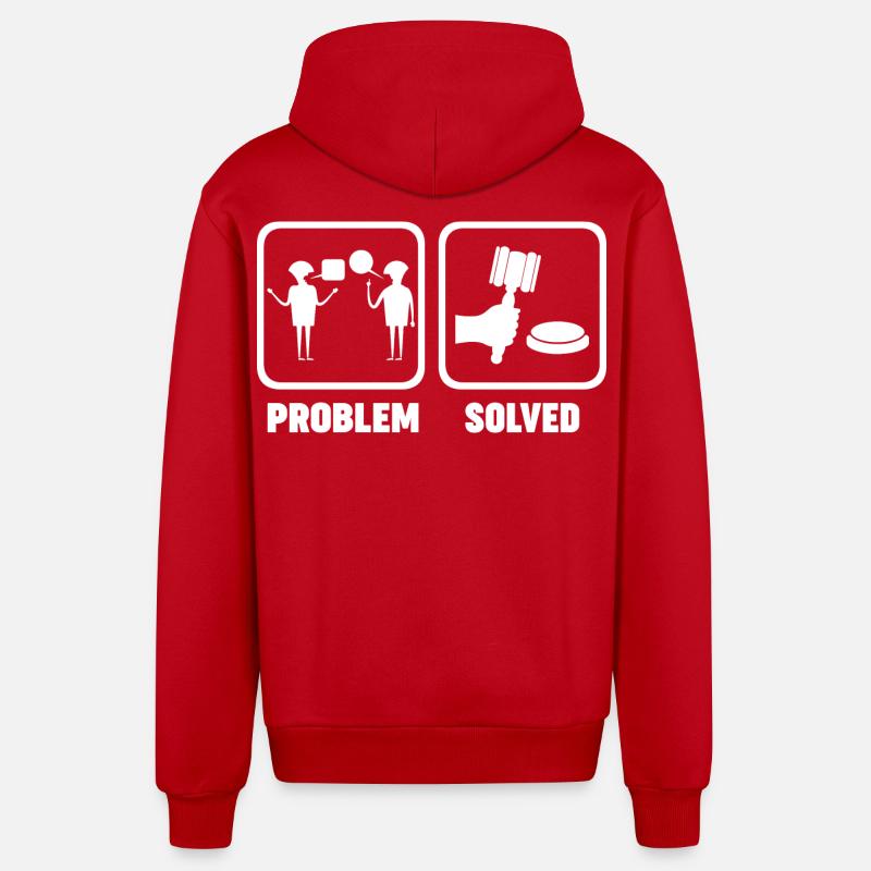 Auctioneer Job Problem Solve - Organic Relaxed Hooded Jacket Made in EU - red