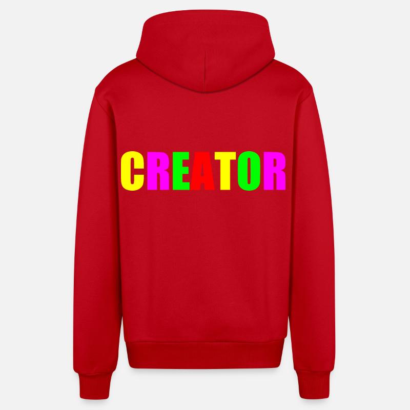 Creator - Veste à capuche bio décontractée fabriquée en UE - rouge