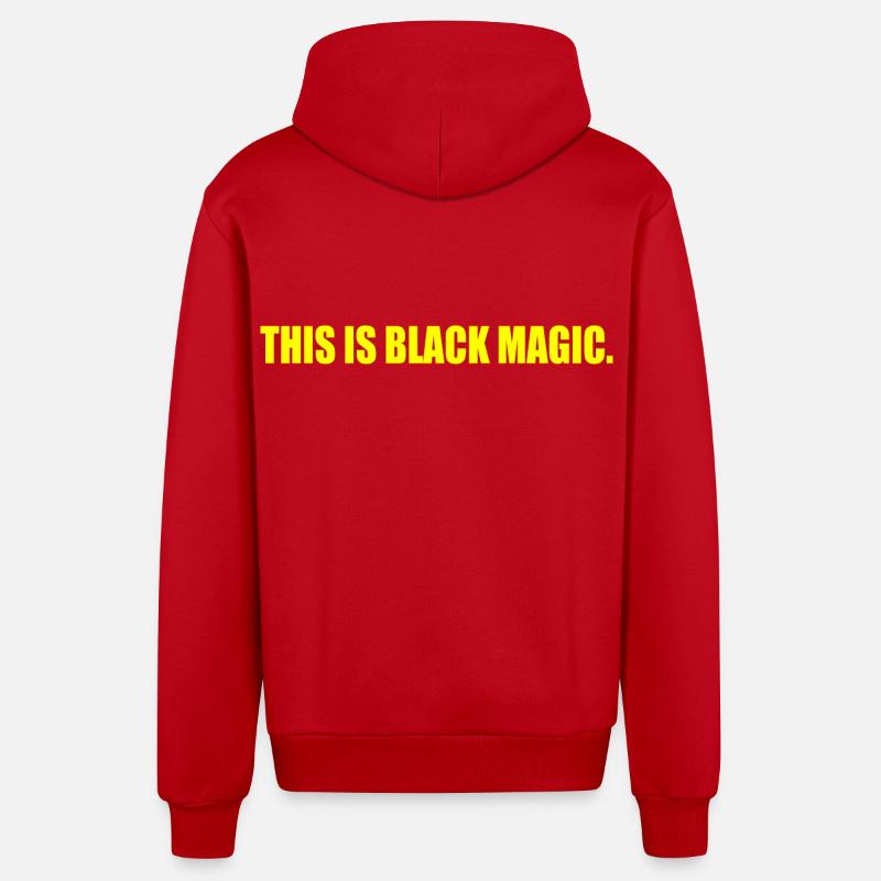 this is black magic - Organic Relaxed Kapuzenjacke Made in EU - Rot