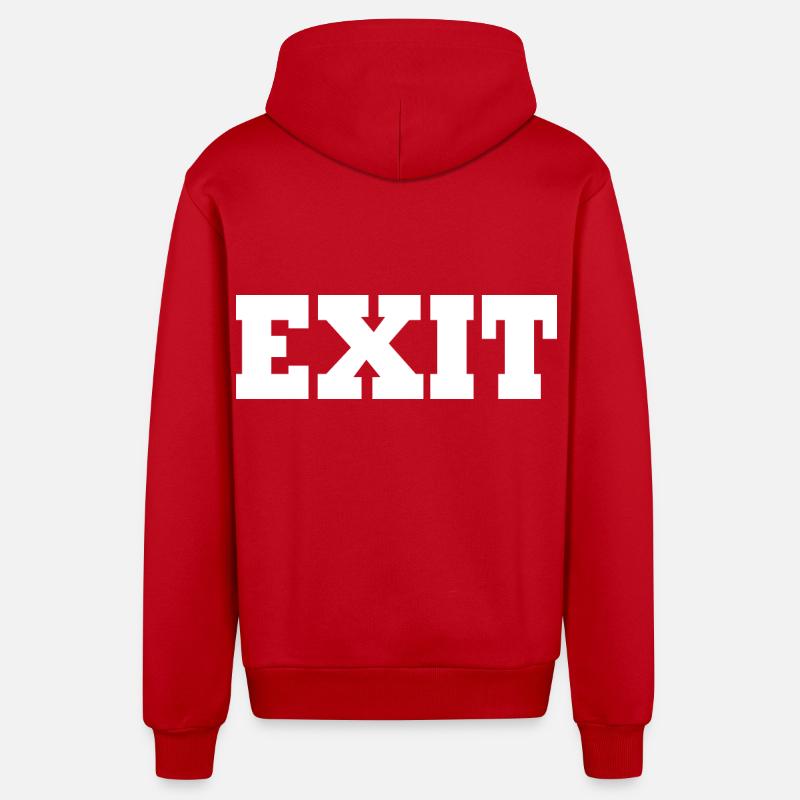 Exit - Veste à capuche bio décontractée fabriquée en UE - rouge