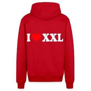 I love xxl - Organic Relaxed Kapuzenjacke Made in EU - Rot - Hinten
