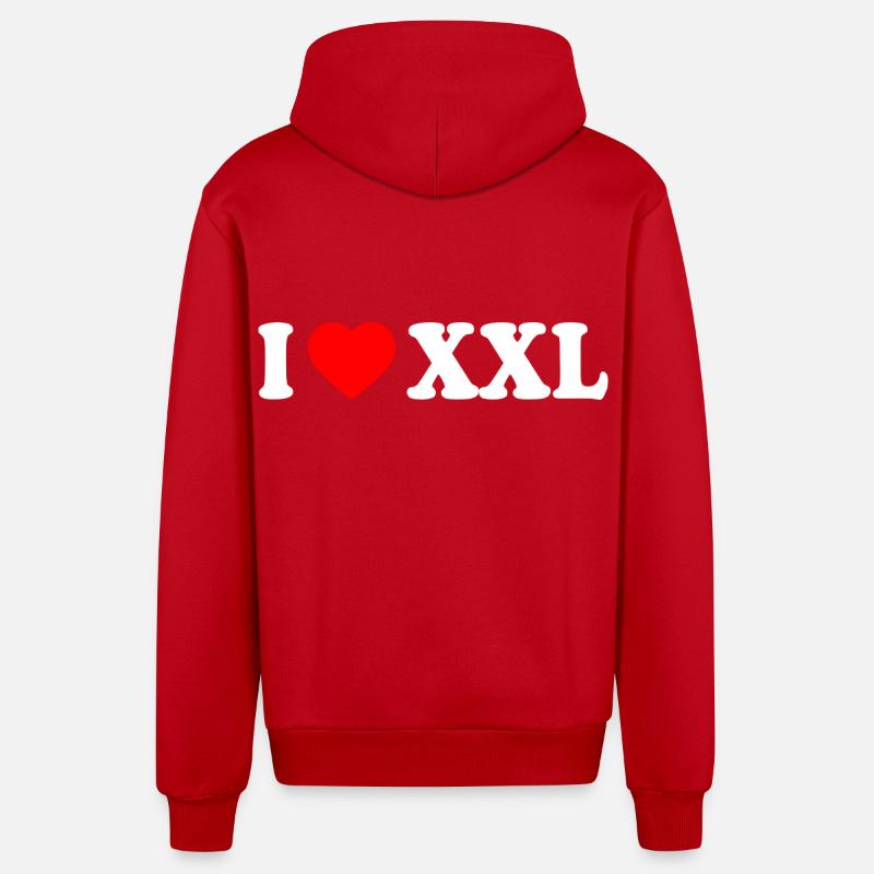 I love xxl - Veste à capuche bio décontractée fabriquée en UE - rouge