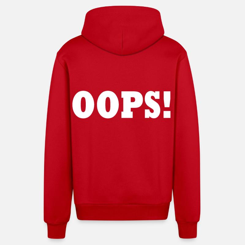 Oops - Veste à capuche bio décontractée fabriquée en UE - rouge