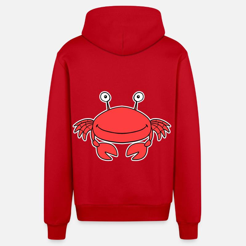 Crabe Crabe - Veste à capuche bio décontractée fabriquée en UE - rouge