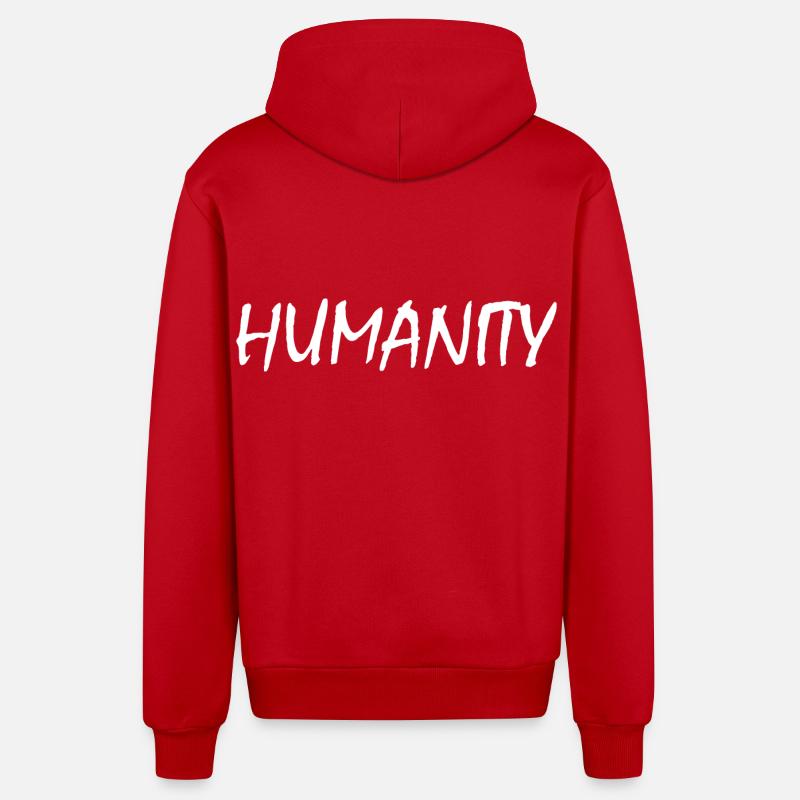 Humanity - Veste à capuche bio décontractée fabriquée en UE - rouge