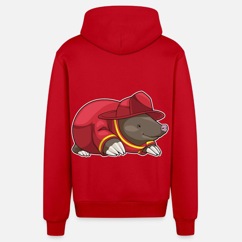 Pompiers de Mole - Veste à capuche bio décontractée fabriquée en UE - rouge