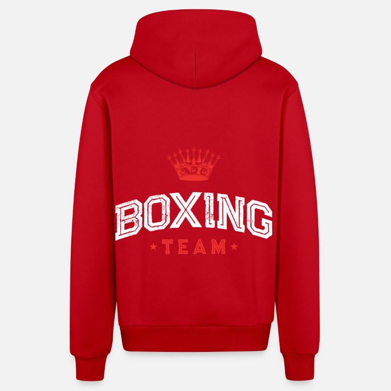 Équipe de boxe - Veste à capuche bio décontractée fabriquée en UE - rouge