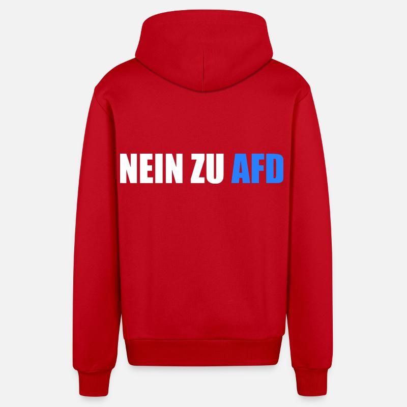 Non à afd - Veste à capuche bio décontractée fabriquée en UE - rouge