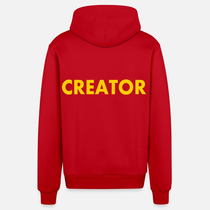Creator - Veste à capuche bio décontractée fabriquée en UE - rouge