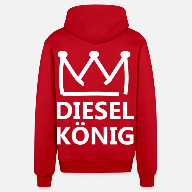 Roi du diesel - Veste à capuche bio décontractée fabriquée en UE - rouge