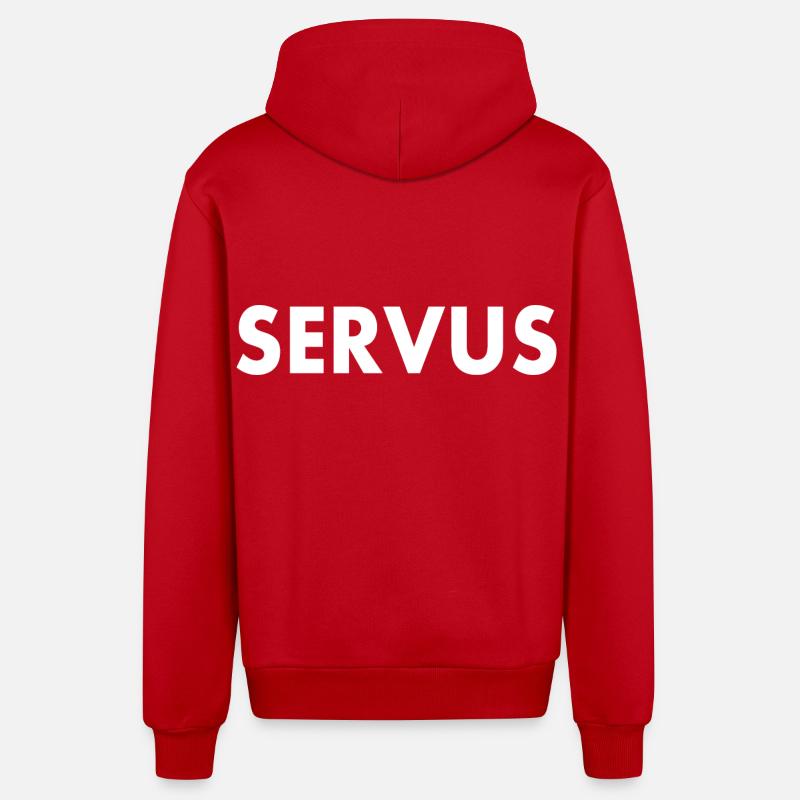 Servus - Veste à capuche bio décontractée fabriquée en UE - rouge