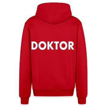 Médecin - Veste à capuche bio décontractée fabriquée en UE - rouge - Dos