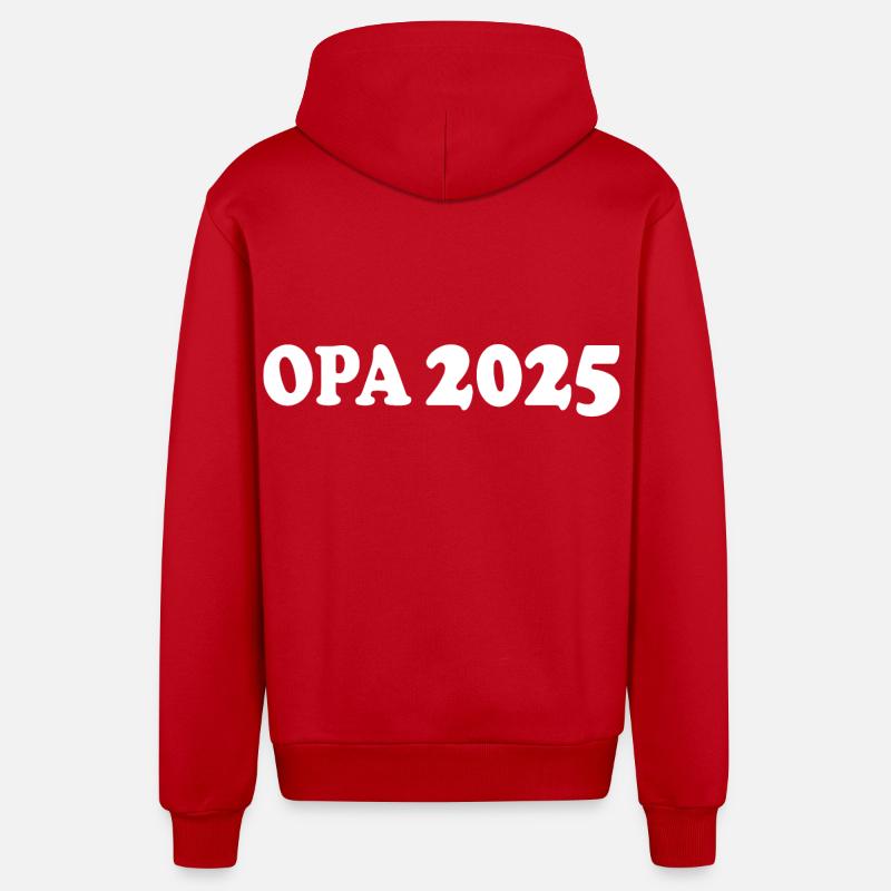 Papy 2025 - Veste à capuche bio décontractée fabriquée en UE - rouge