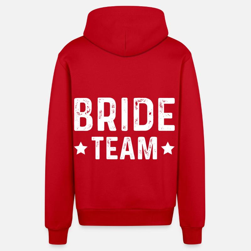 Équipe de la mariée - Veste à capuche bio décontractée fabriquée en UE - rouge