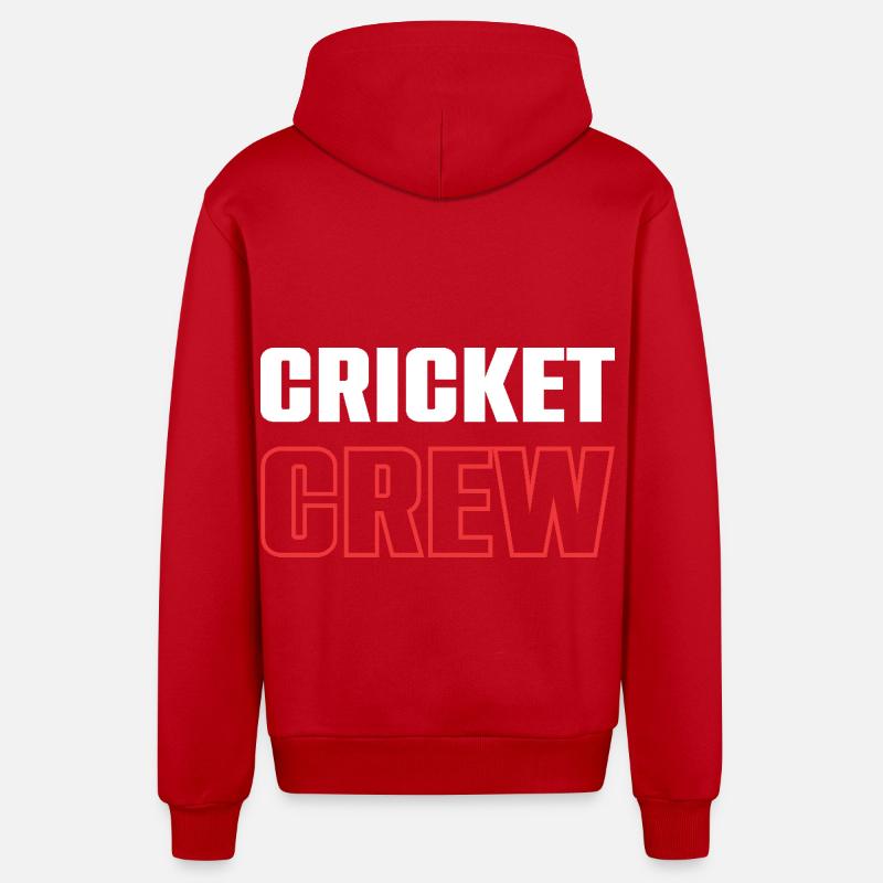 Équipe de cricket - Veste à capuche bio décontractée fabriquée en UE - rouge