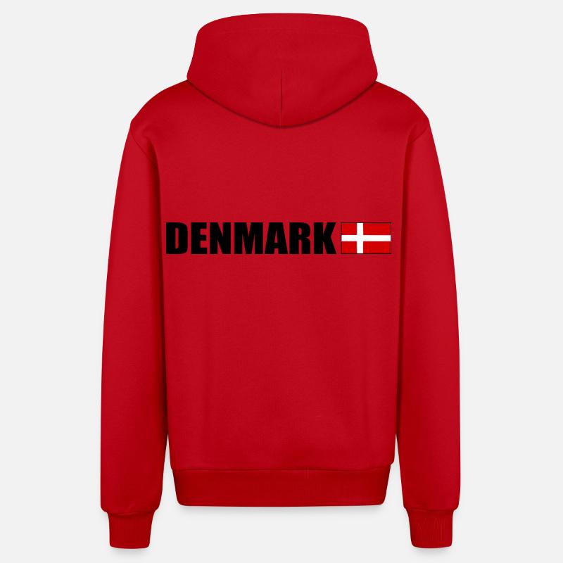 Danemark - Veste à capuche bio décontractée fabriquée en UE - rouge