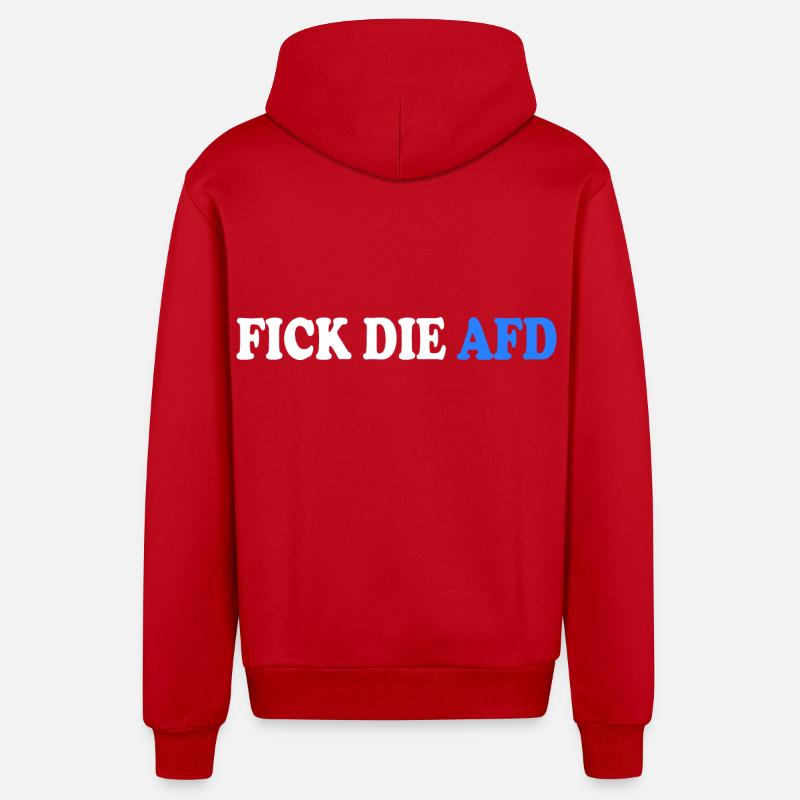 Fick die afd - Organic Relaxed Kapuzenjacke Made in EU - Rot
