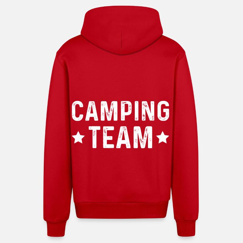 L’équipe du camping - Veste à capuche bio décontractée fabriquée en UE - rouge
