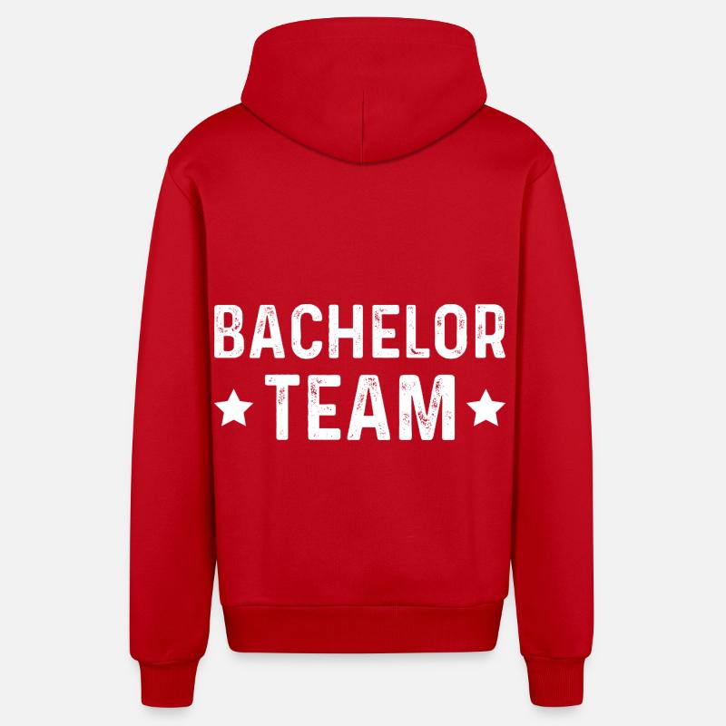 Équipe Bachelor - Veste à capuche bio décontractée fabriquée en UE - rouge