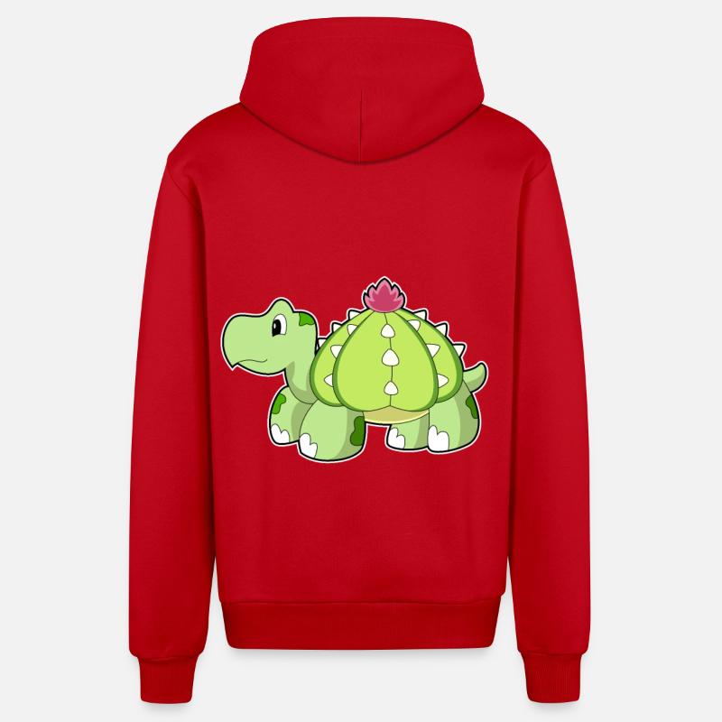 Tortue comme cactus - Veste à capuche bio décontractée fabriquée en UE - rouge