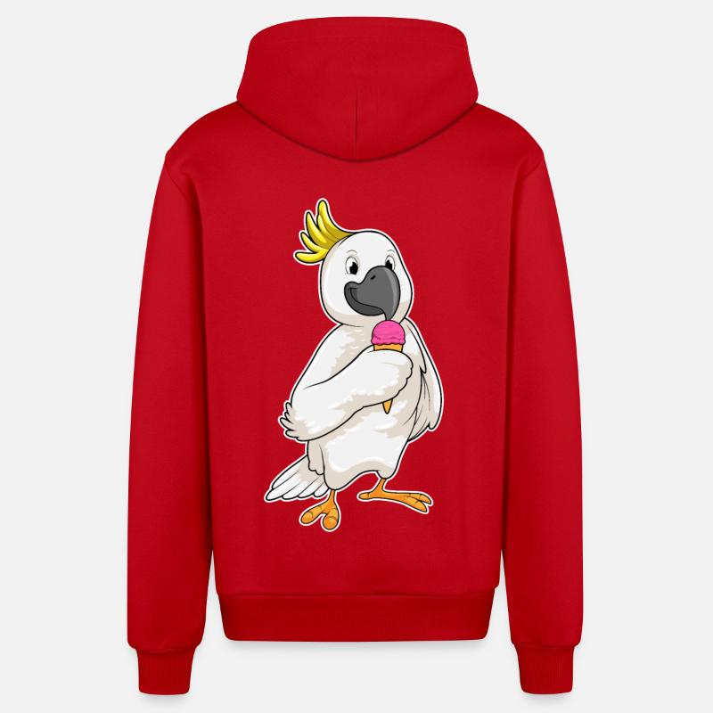 Perroquet au gaufrier - Veste à capuche bio décontractée fabriquée en UE - rouge
