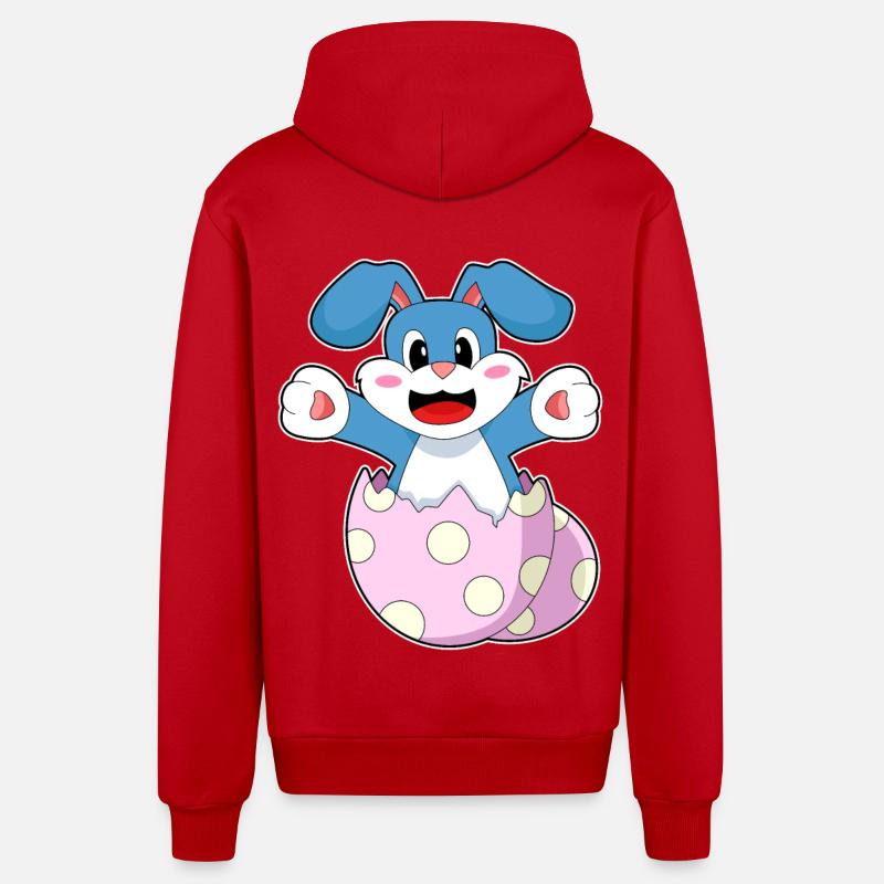 Oeuf de lapin - Veste à capuche bio décontractée fabriquée en UE - rouge