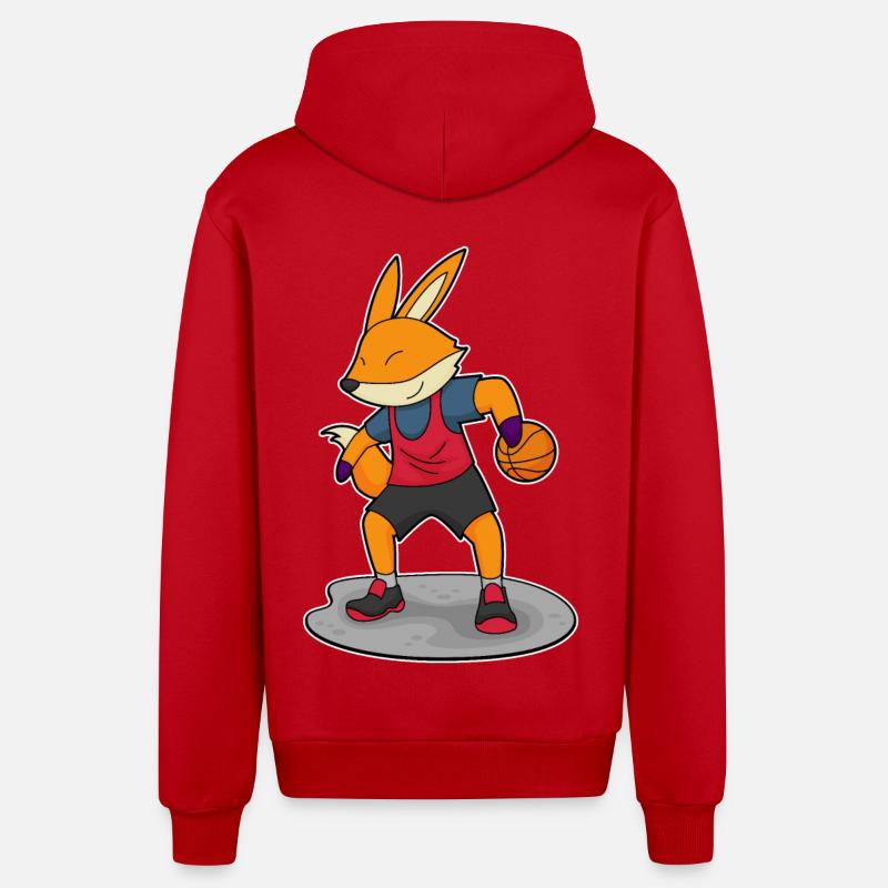 Fuchs Basketteur Basketteur - Veste à capuche bio décontractée fabriquée en UE - rouge