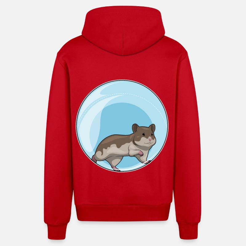Hamster Hamster Ball - Veste à capuche bio décontractée fabriquée en UE - rouge