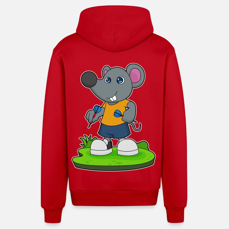 Souris Dart Dart - Veste à capuche bio décontractée fabriquée en UE - rouge