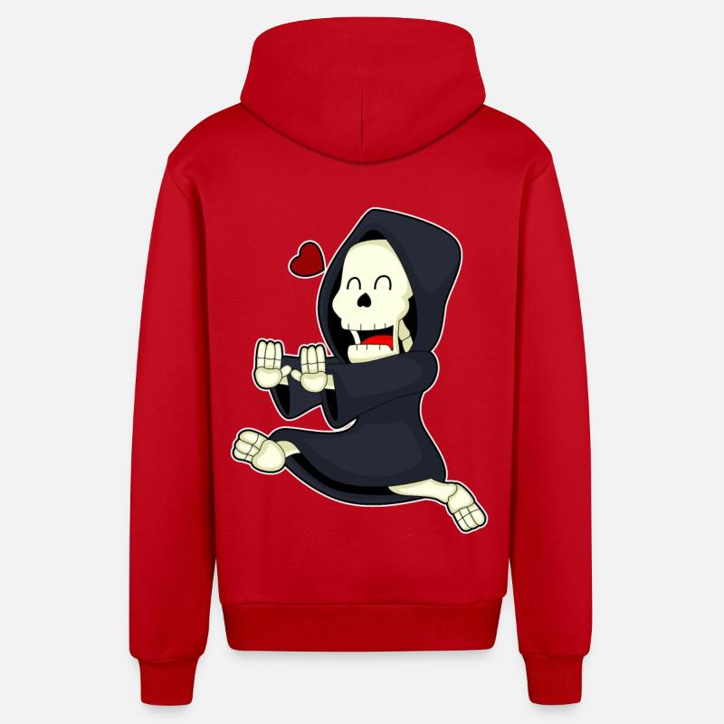 Skeleton Jogger Jogging - Veste à capuche bio décontractée fabriquée en UE - rouge