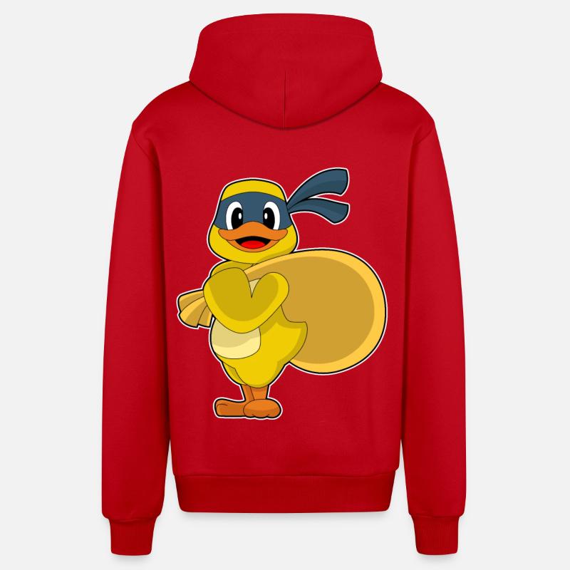 Sac de bandit canard - Veste à capuche bio décontractée fabriquée en UE - rouge