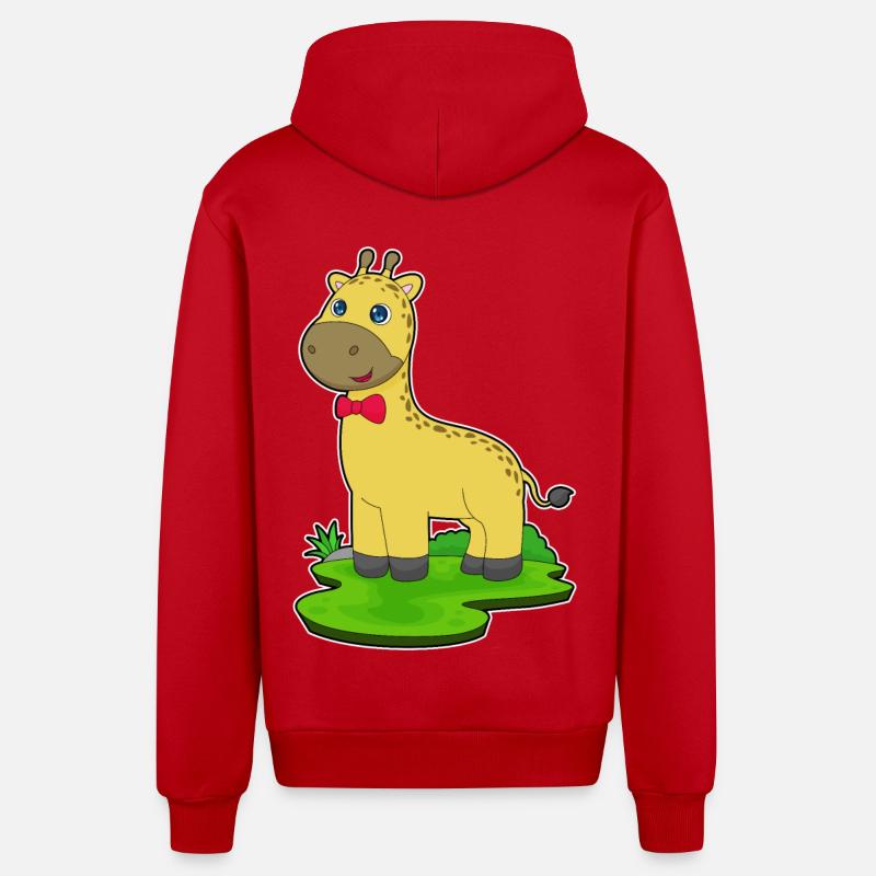 Arc de girafe - Veste à capuche bio décontractée fabriquée en UE - rouge
