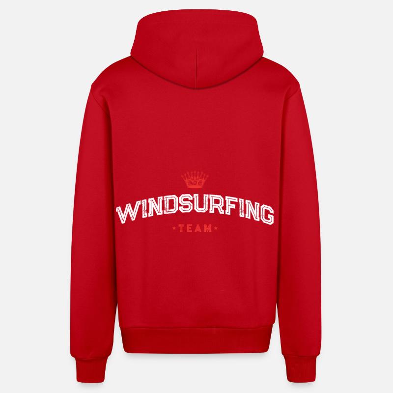 Équipe de planche à voile - Veste à capuche bio décontractée fabriquée en UE - rouge