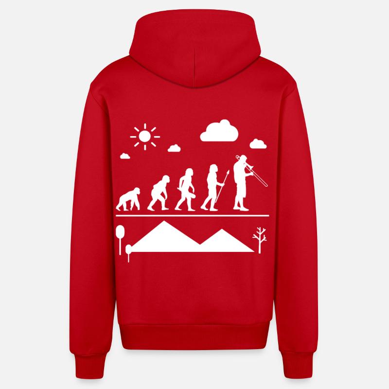 Trombone Trombone Evolution - Veste à capuche bio décontractée fabriquée en UE - rouge