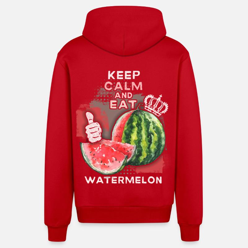 Pastèque drôle de dicton Eat-Watermelon - Veste à capuche bio décontractée fabriquée en UE - rouge