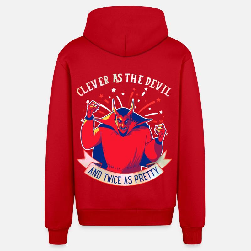 Teufel-Devil lustiger Spruch, Comic Style - Organic Relaxed Kapuzenjacke Made in EU - Rot